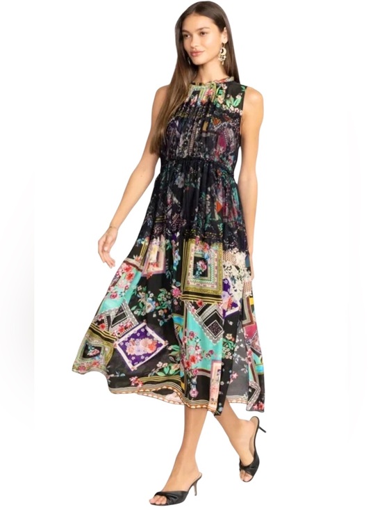 Johnny Was Dresses & Skirts - Johnny Was Elderberry Lace Midi Dress Silk Floral Patchwork NWT S